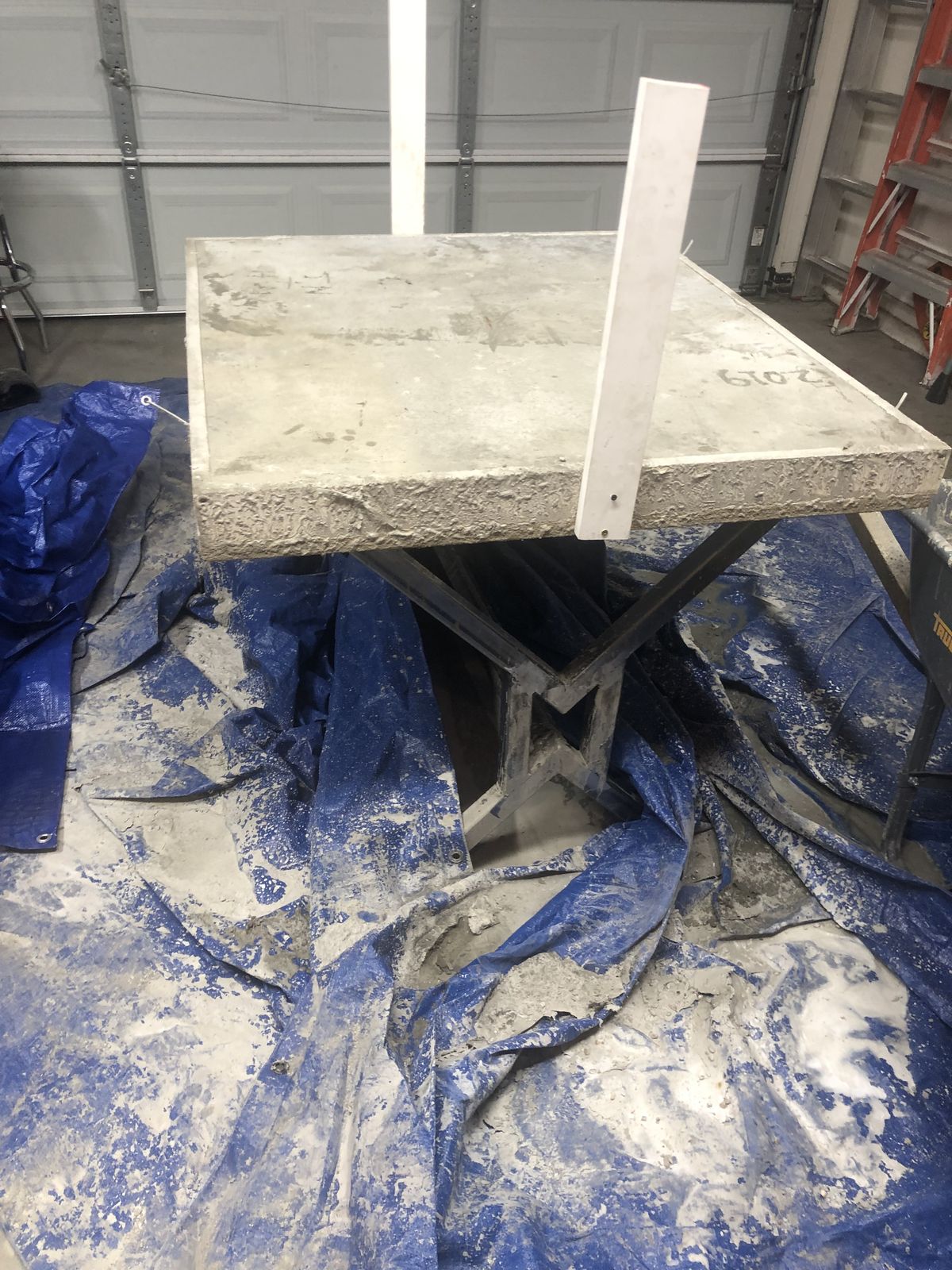 Pouring the concrete top.